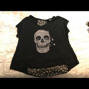 Black skull mesh back